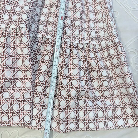 Anthropologie The Somerset Crimson Maxi Dress White Brown Size Small Tiered - Picture 8 of 8